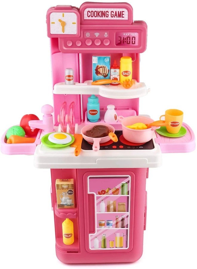 TWISHA ENTERPRISE 41 Piece Pretend Play Kitchen Set for Kids Girls with Kitchen Accessories Set Realistic Lights & Sound - Image 2
